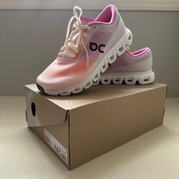 On Running Shoes - NIB On Cloud 6 Push Women's 7.5 - Tangerine / Raspberry pink and orange